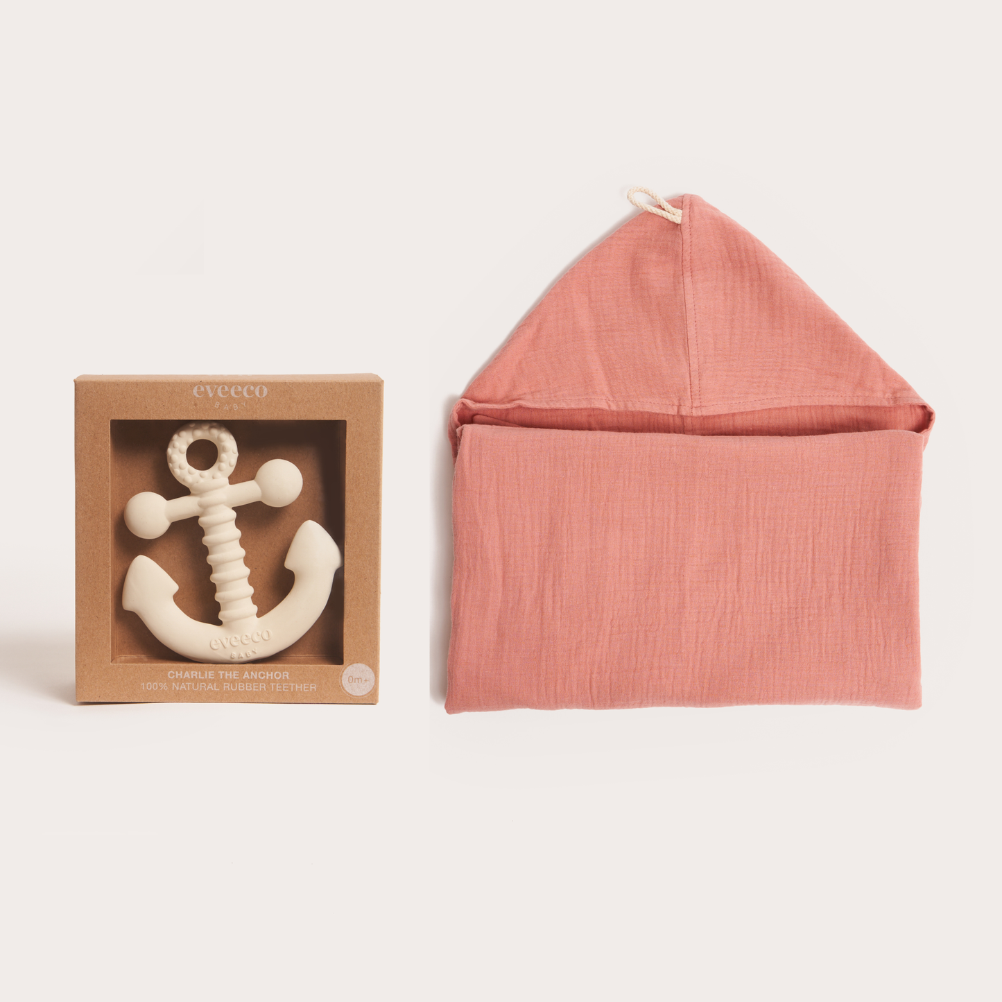 Organic Hooded Towel and Teether Bundle