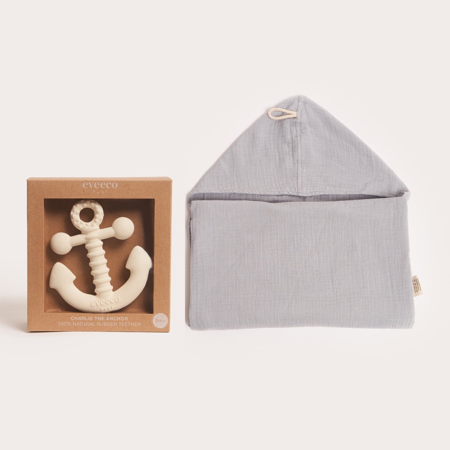 Organic Hooded Towel and Teether Bundle